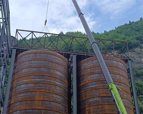 錫林郭勒骨料鋼板倉項目工地